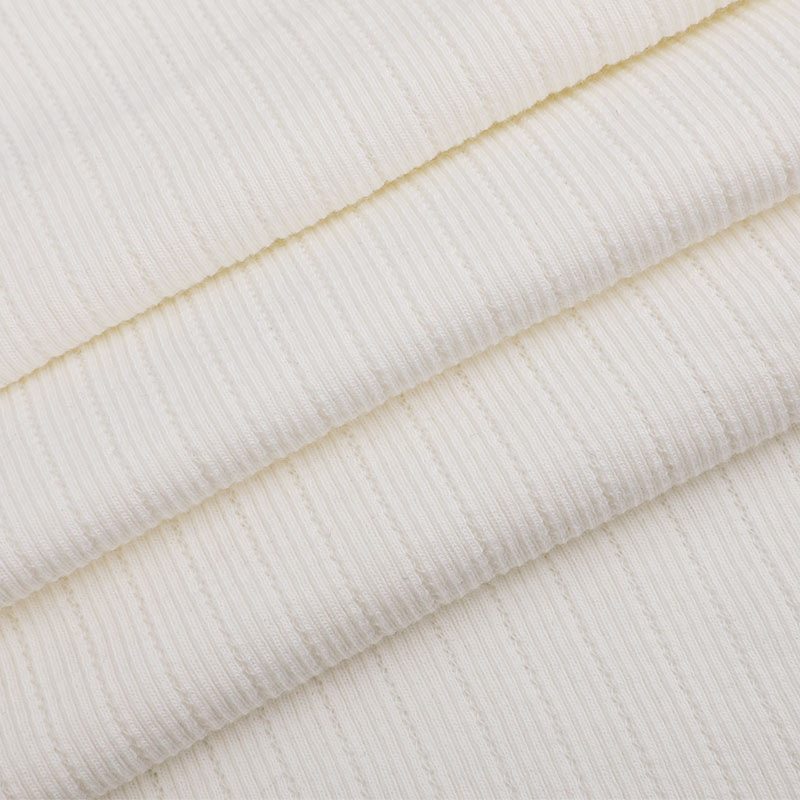 ผ้าถักลายริบ 32 CVC Jacquard